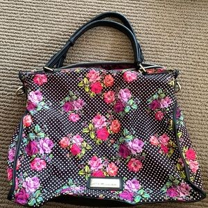 Betsy Johnson floral print satchel bag